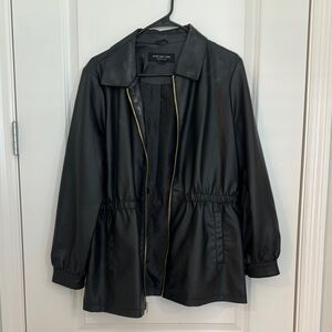 Marc New York Black Leather Jacket Fitted Silhouette